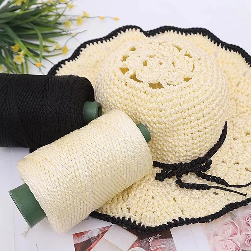 200g/ Roll Light Ice Rope Summer Sun Hat Hand Woven DIY Handbag Thread Hand Woven Knitted Sweaters Bag Material Yarn