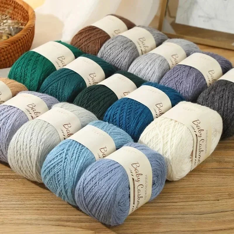 50g/roll Soft Wool Knitting Cashmere Long Thin Yarn DIY Hand Crochet Roll Mohair Yarn Soft Mohair Cashmere Wool Knitting Yarn