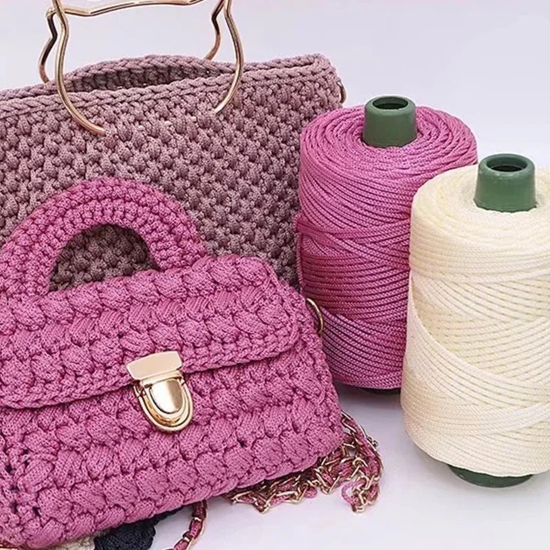 200g/ Roll Light Ice Rope Summer Sun Hat Hand Woven DIY Handbag Thread Hand Woven Knitted Sweaters Bag Material Yarn