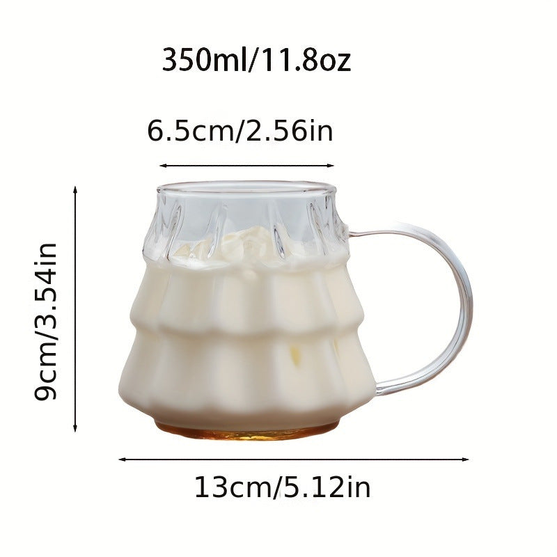 Christmas Glass Coffee Ice Transparent Mug With Handle